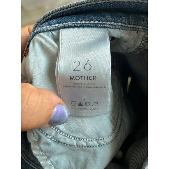 Mother Mid Rise Rascal Slit Flip Cutoff Jean Short One Smart Cookie Womens Sz 26 - Picture 11 of 11